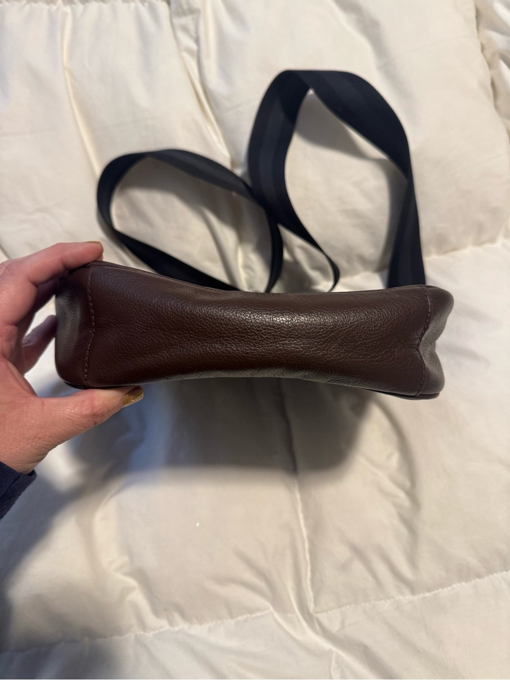 Leather Crossbody Bag in Dark Brown - Picture 3 of 6